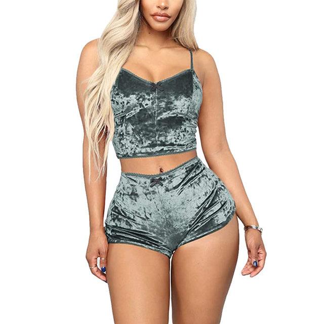 Ladies Satin Pajama Set - Capesy