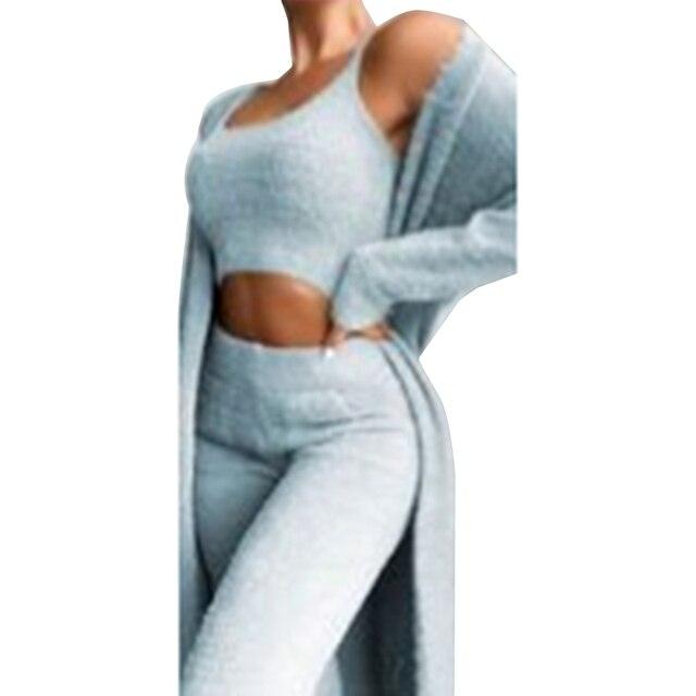 Cardigan Trousers Pajama Set - Capesy