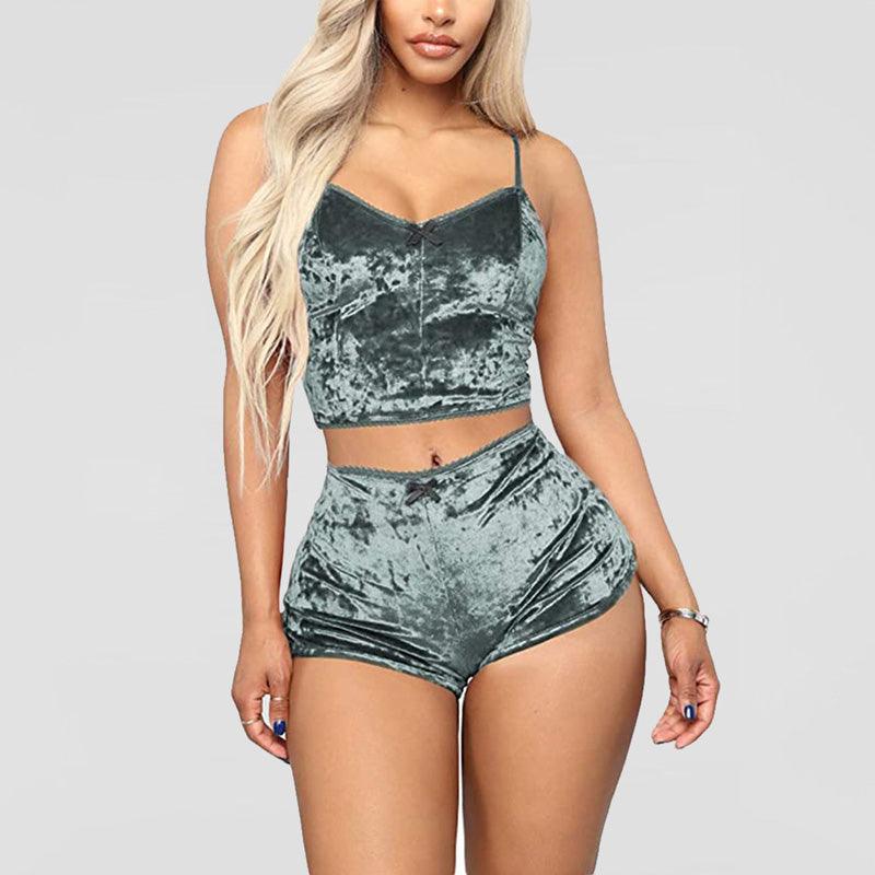 Ladies Satin Pajama Set - Capesy